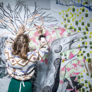 Une fresque éphémère résidence Apollinaire à Toulouse