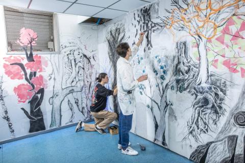 Une fresque éphémère résidence Apollinaire à Toulouse